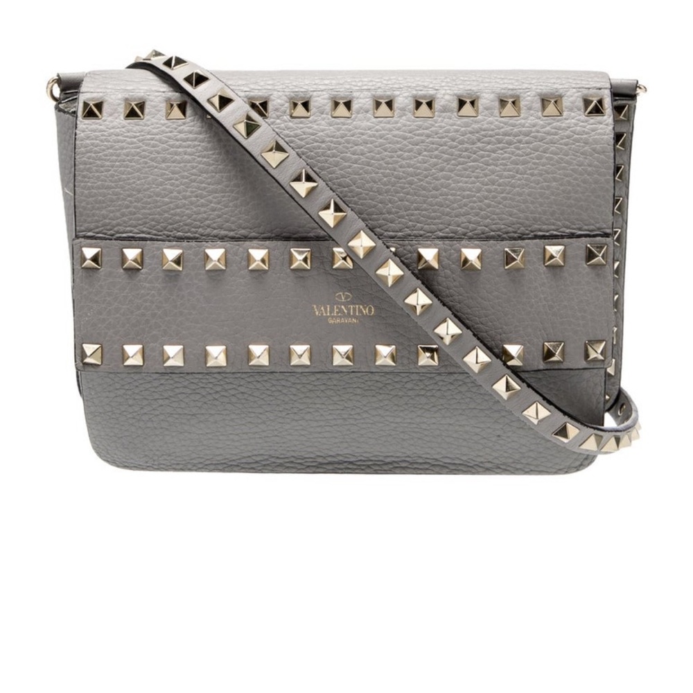 Valentino Gray Studded Crossbody Bag